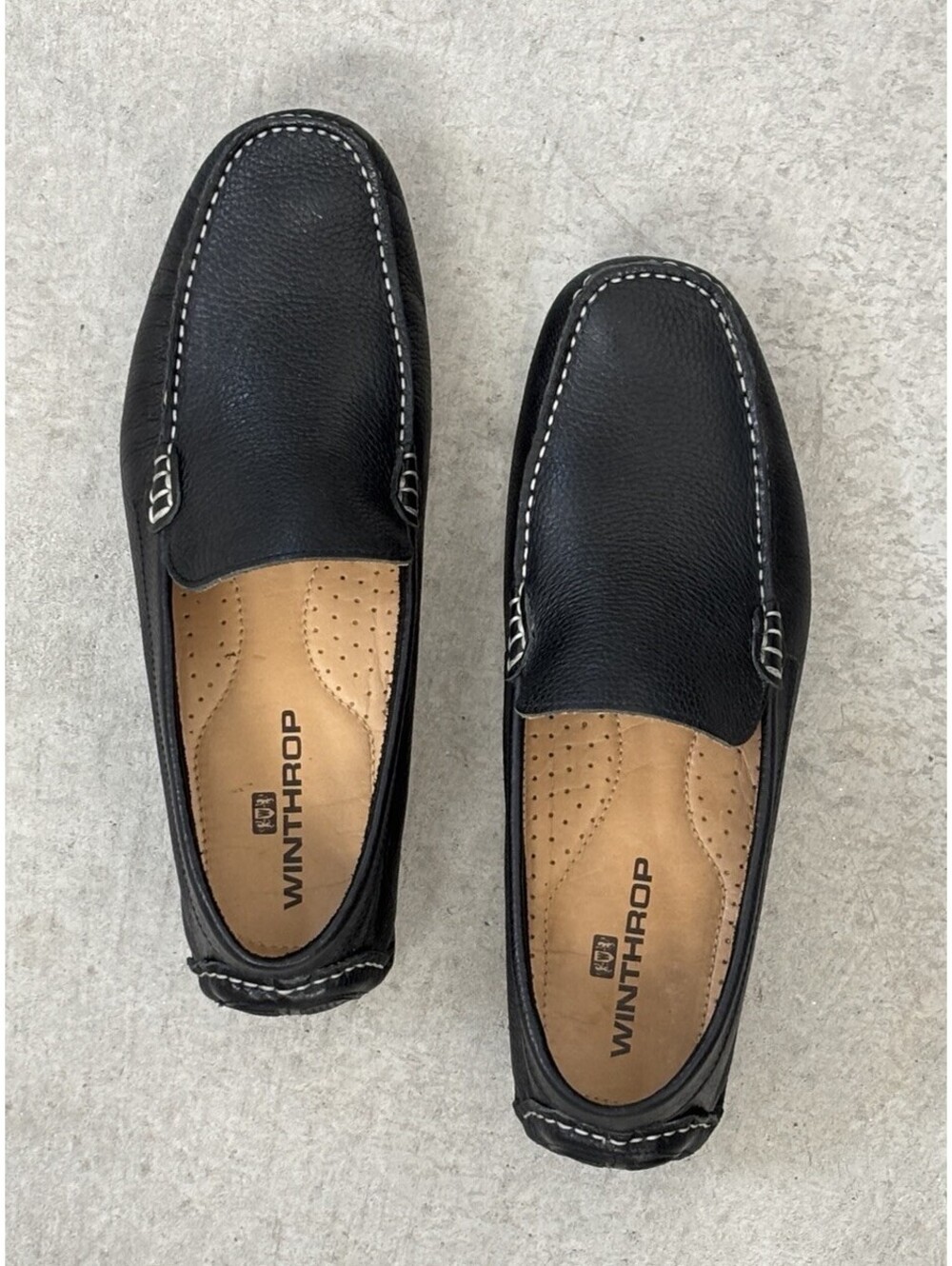 Allen Edmonds Winthrop Shoes Mens Size 11 Black Leather Daytona Drive Loafer
